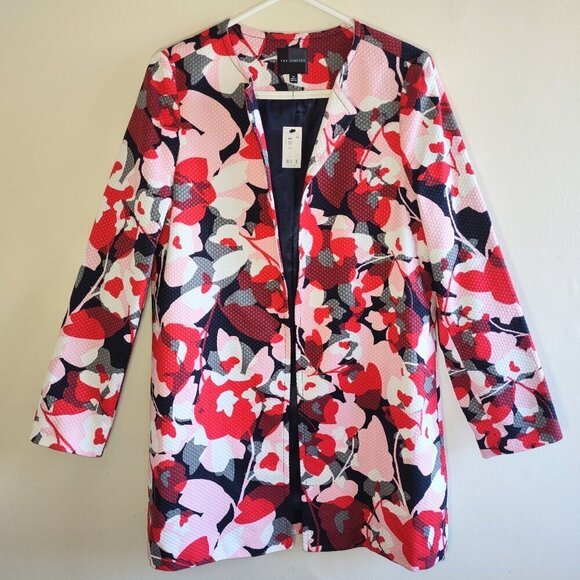 🌸Retro Floral Blazer The Limited Open Front Relaxed Boho Chic Women Medium NWT - Picture 5 of 9